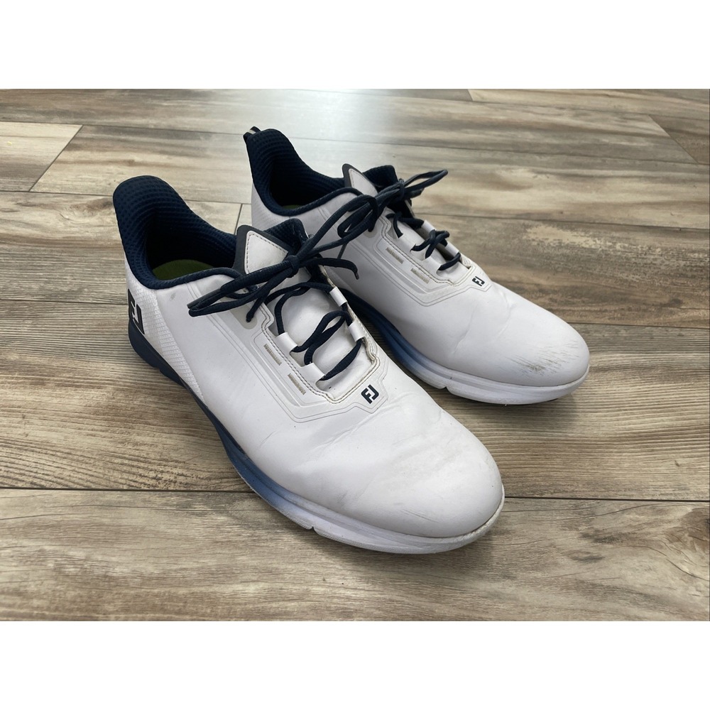 FootJoy Fuel Spikeless Golf Shoes Mens 13 White Navy 55422